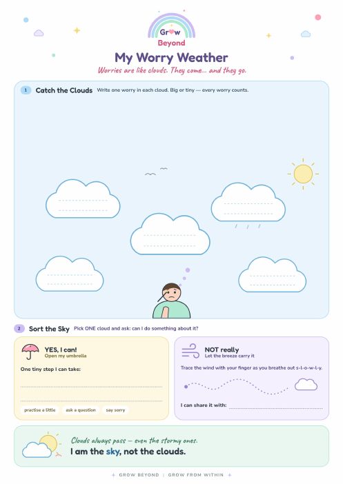 Preview of the My Worry Weather worksheet